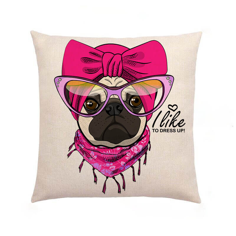 

Lovely Trendy Cartoon Print Rose Red Decorative Pillow Case