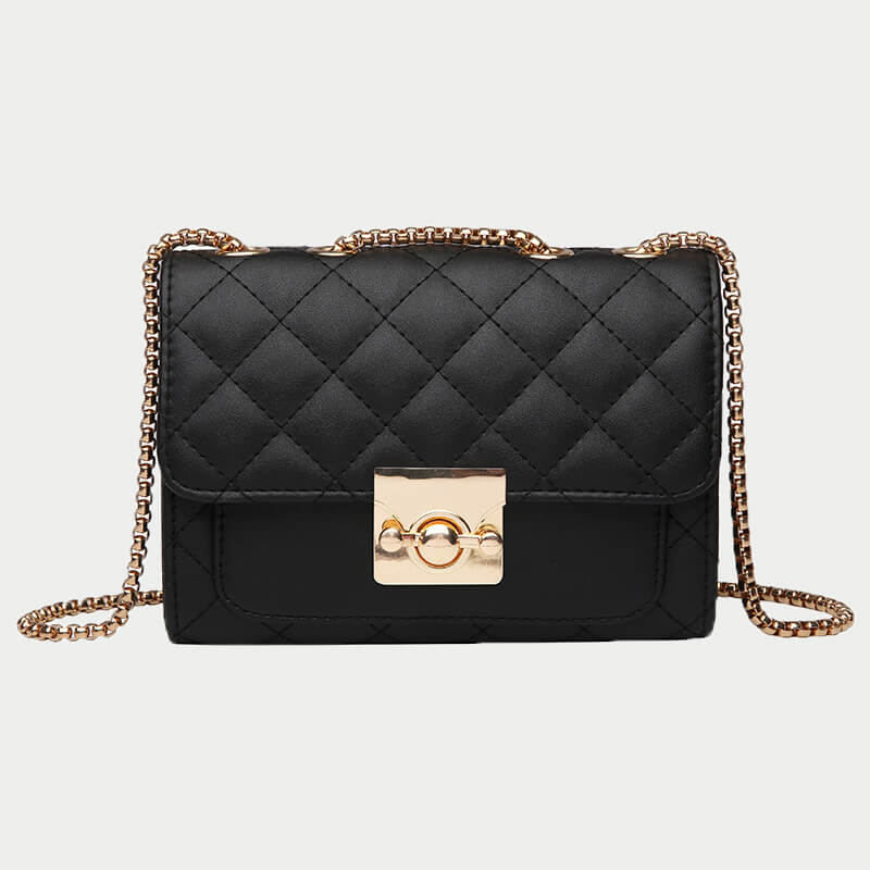 

Lovely Stylish Chain Strap Black Crossbody Bag