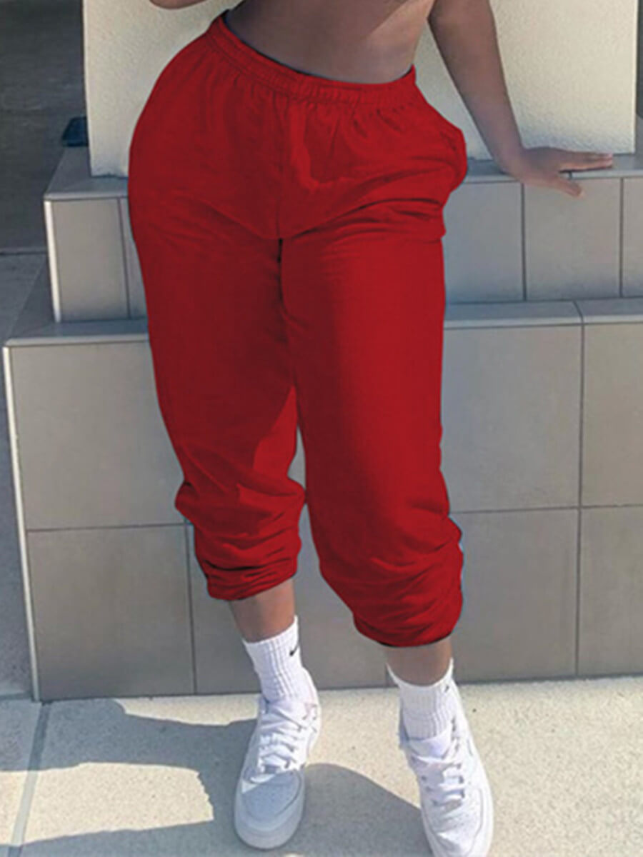 

Lovely Casual Basic Red Pants