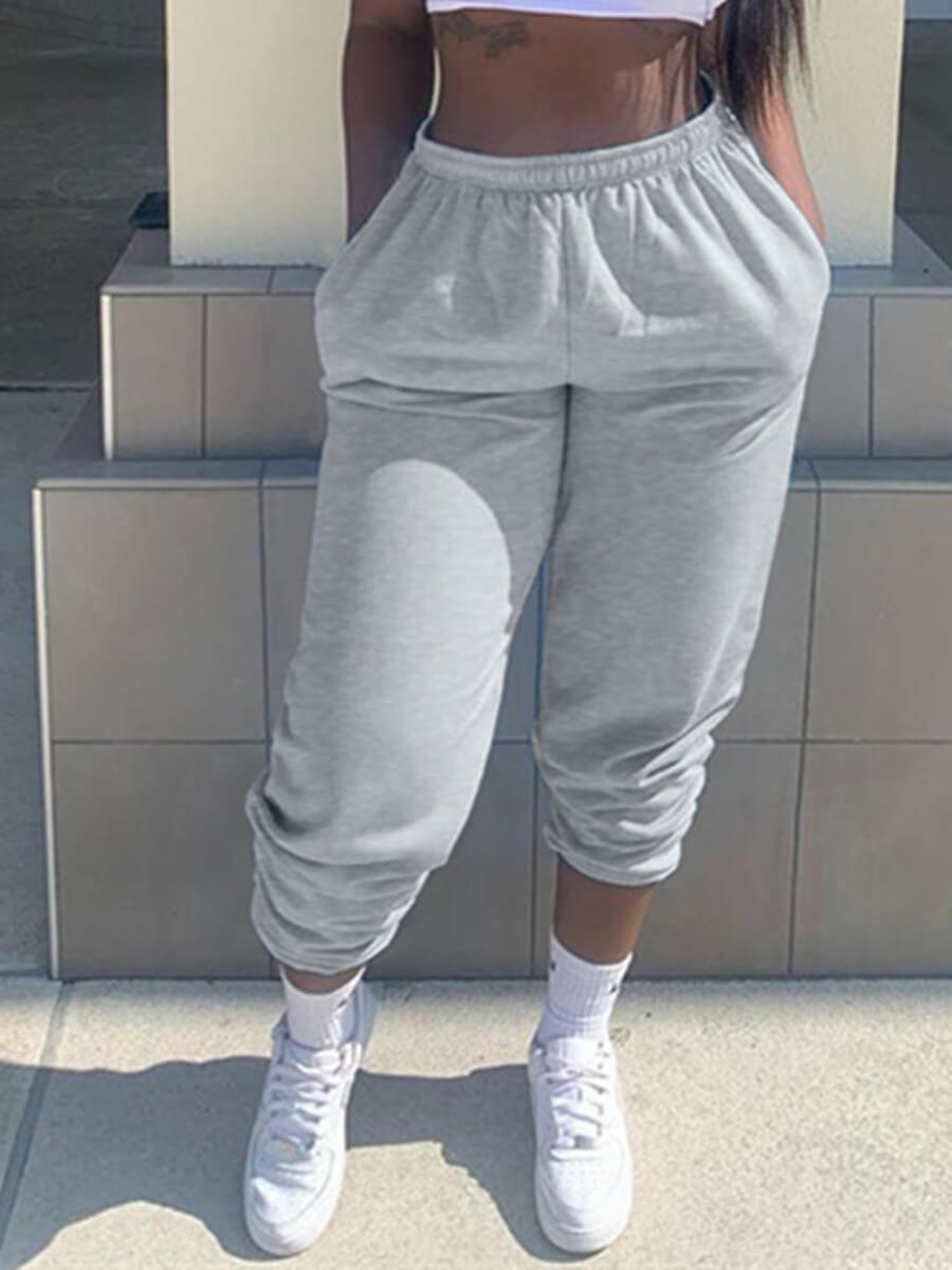 

Lovely Casual Basic Grey Pants