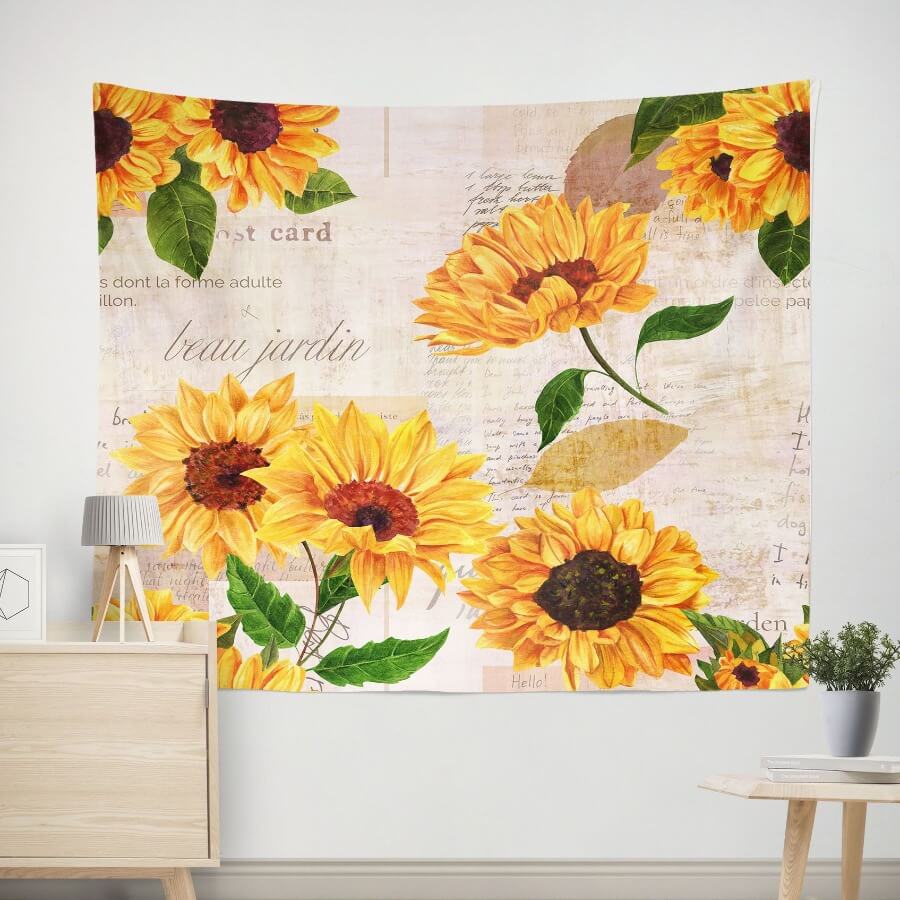 

Lovely Healthy Fashion Flower Print Yellow Decorative Wall Cloth