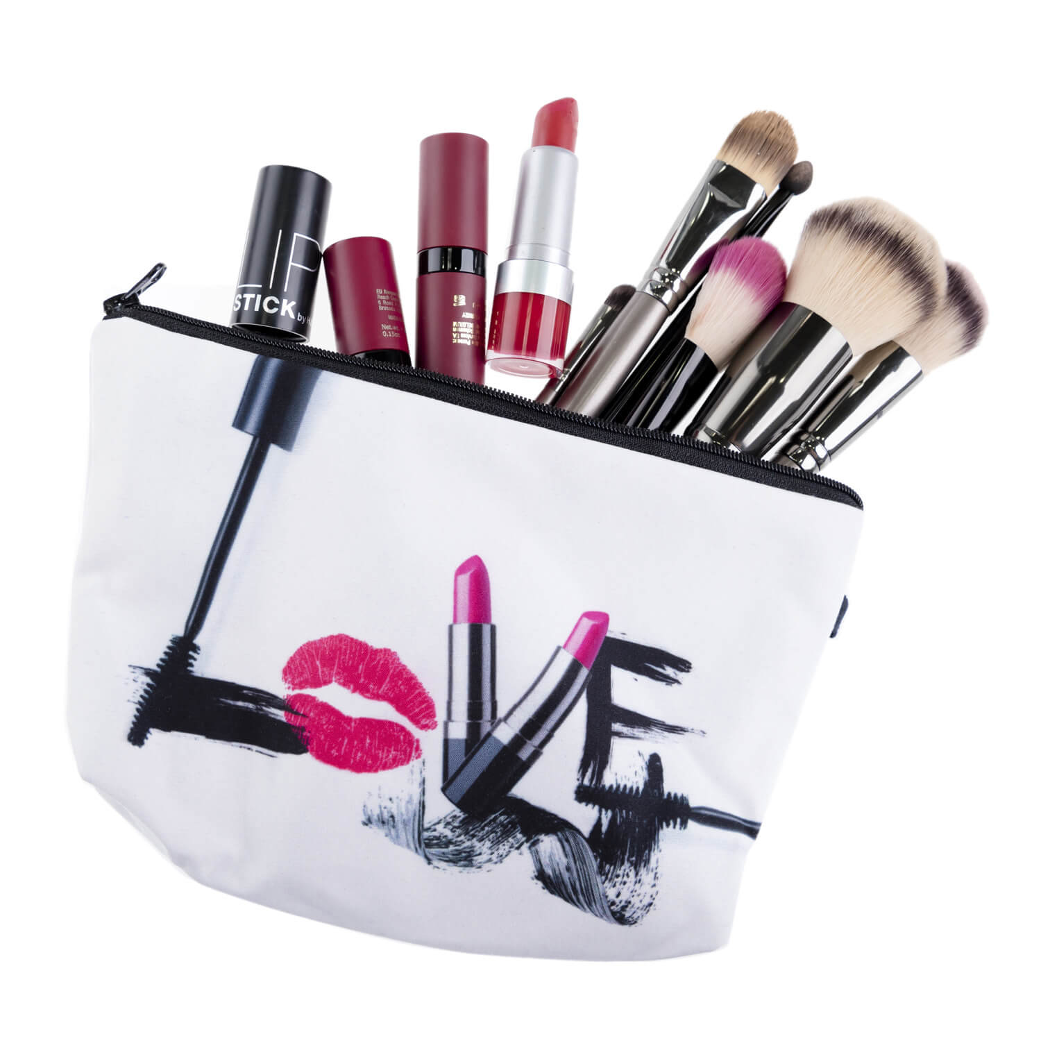 

Lovely Trendy Print White Makeup Bag