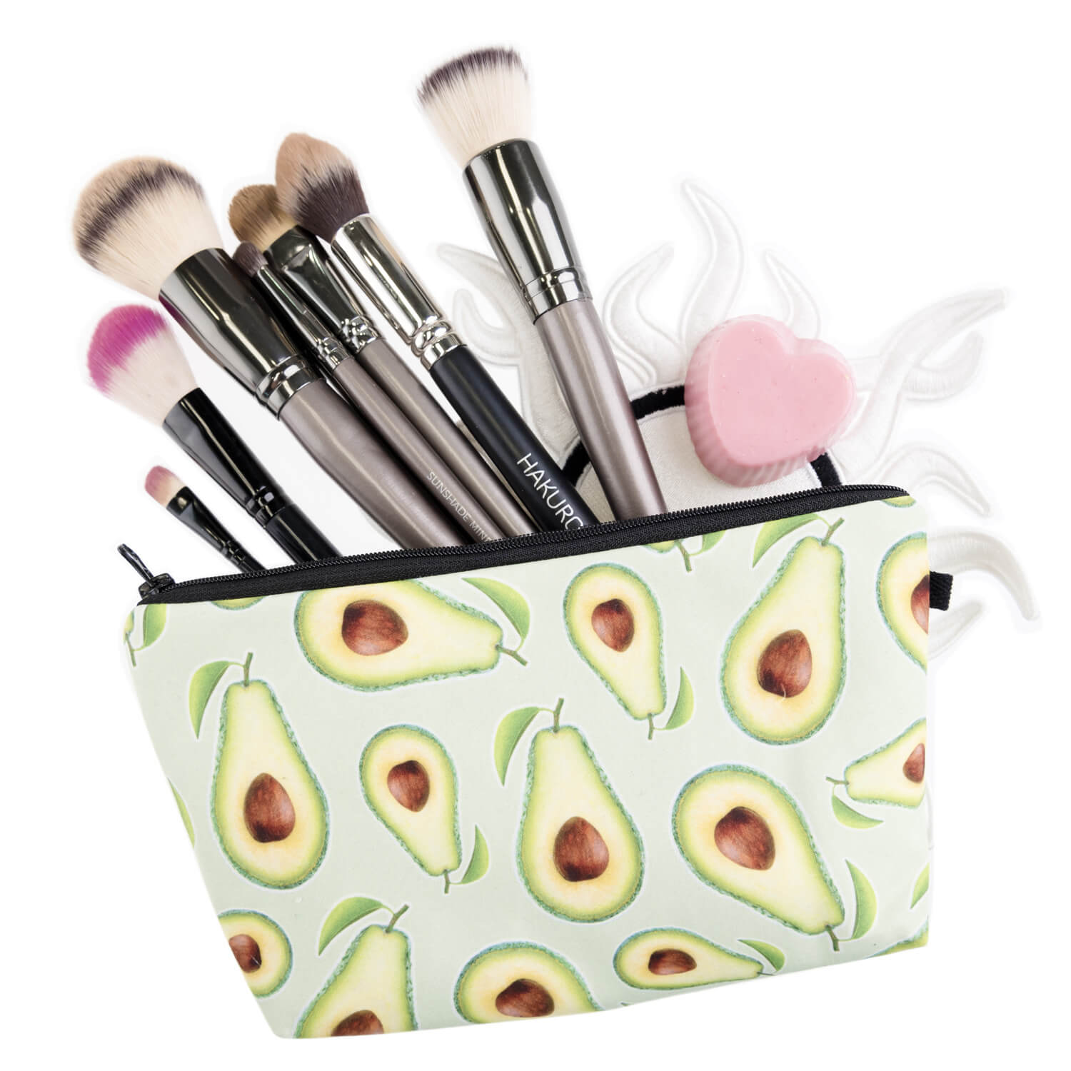 

Lovely Trendy Print Green Makeup Bag