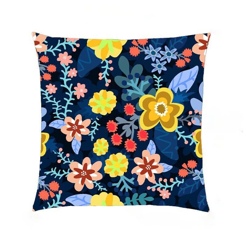 

Lovely Stylish Plants Print Blue Decorative Pillow Case