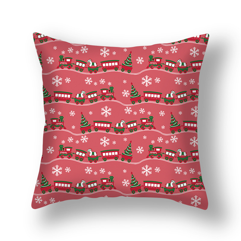 

Lovely Christmas Print Dark Pink Decorative Pillow Case