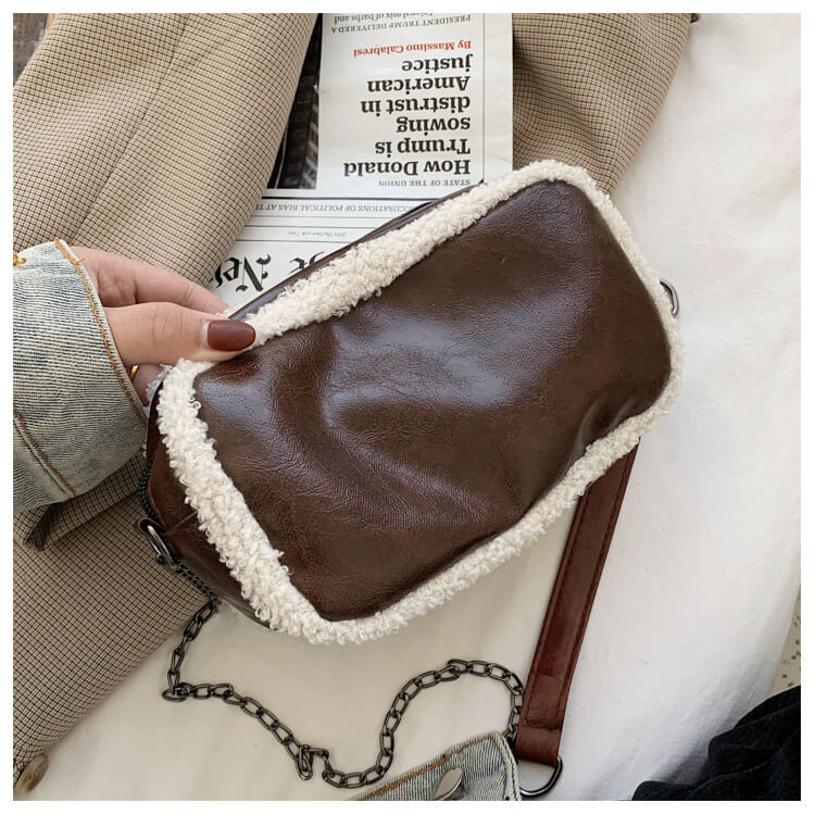 

Lovely Casual Patchwork Coffee Crossbody Bag