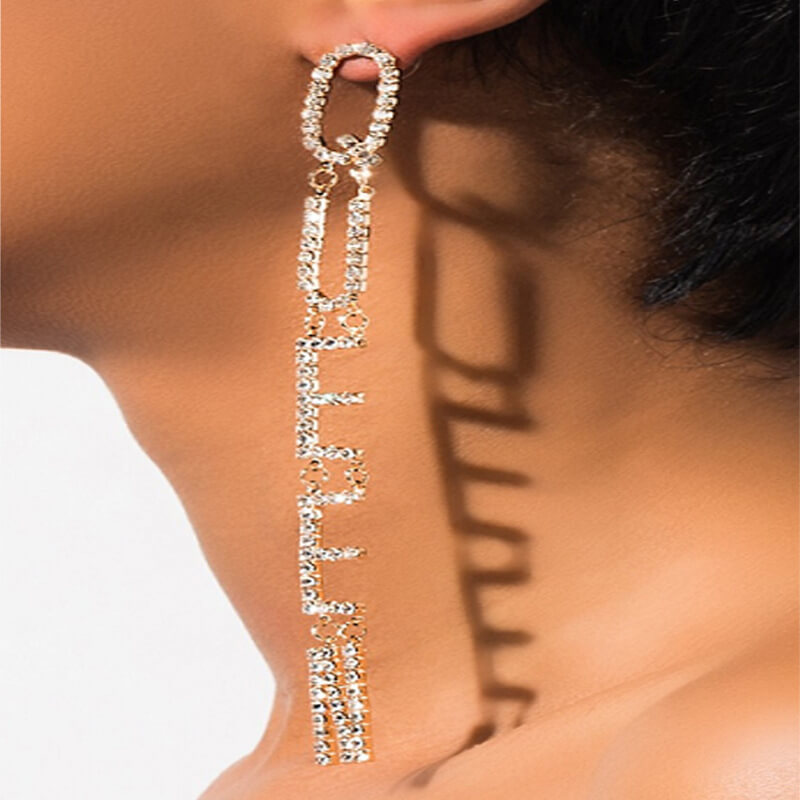 

Lovely Trendy Letter Gold Earring