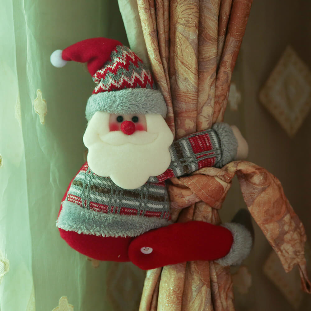 

Lovely Christmas Day Cartoon Red Decorative Curtain Buckle