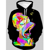 Lovely Men Hooded Collar Print Hoodie