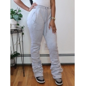 Lovely Street Fold Design Grey Pants