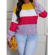 Lovely Stylish O Neck Striped Multicolor Sweater