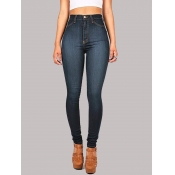 Lovely Casual Basic Skinny Vivid Blue Jeans