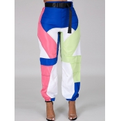 Lovely Street Patchwork Loose Blue Pants