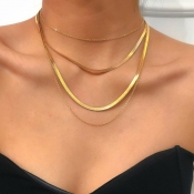 Lovely Trendy Basic Gold Necklace