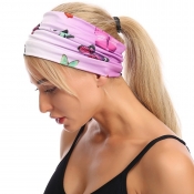 Lovely Casual Butterfly Print Pink Headband