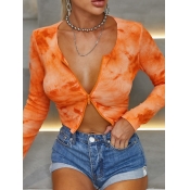 Lovely Sweet Tie-dye Skinny Jacinth T-shirt