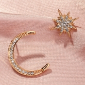 Lovely Trendy Asymmetrical Gold Earring