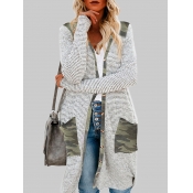 Lovely Casual Pocket Patched Green Plus Size Coat