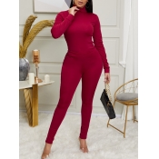 lovely Leisure Turtleneck Basic Skinny Red Two Pie