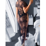 Lovely Sexy Lace See-through Black Babydolls
