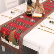 Lovely Christmas Day Cartoon Red Decorative Table 