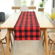 Lovely Trendy Grid Print Red Decorative Table Line