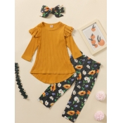 Lovely Girl Casual O Neck Print Patchwork White Tw