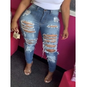 LW Mid Waist Ripped Jeans