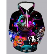LW Men Street Hooded Collar Print Multicolor Hoodi