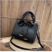 LW Trendy Lace-up Black Crossbody Bag