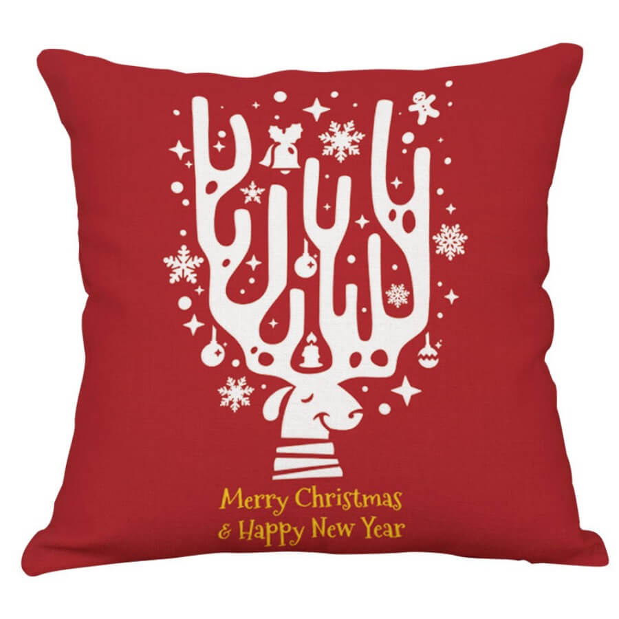 

Lovely Stylish Christmas Day Letter Print Red Decorative Pillow Case