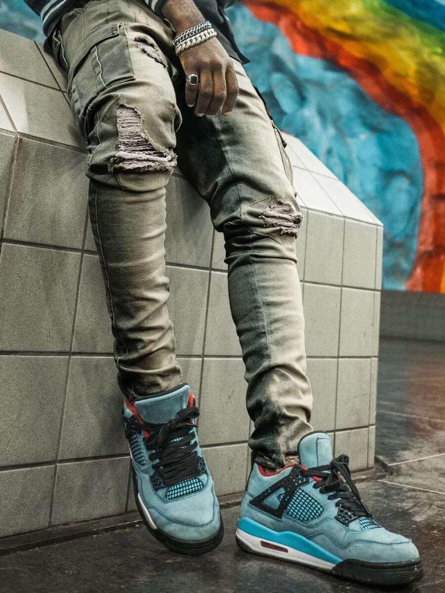 

Lovely Street Broken Holes Skinny Grey Men Jeans