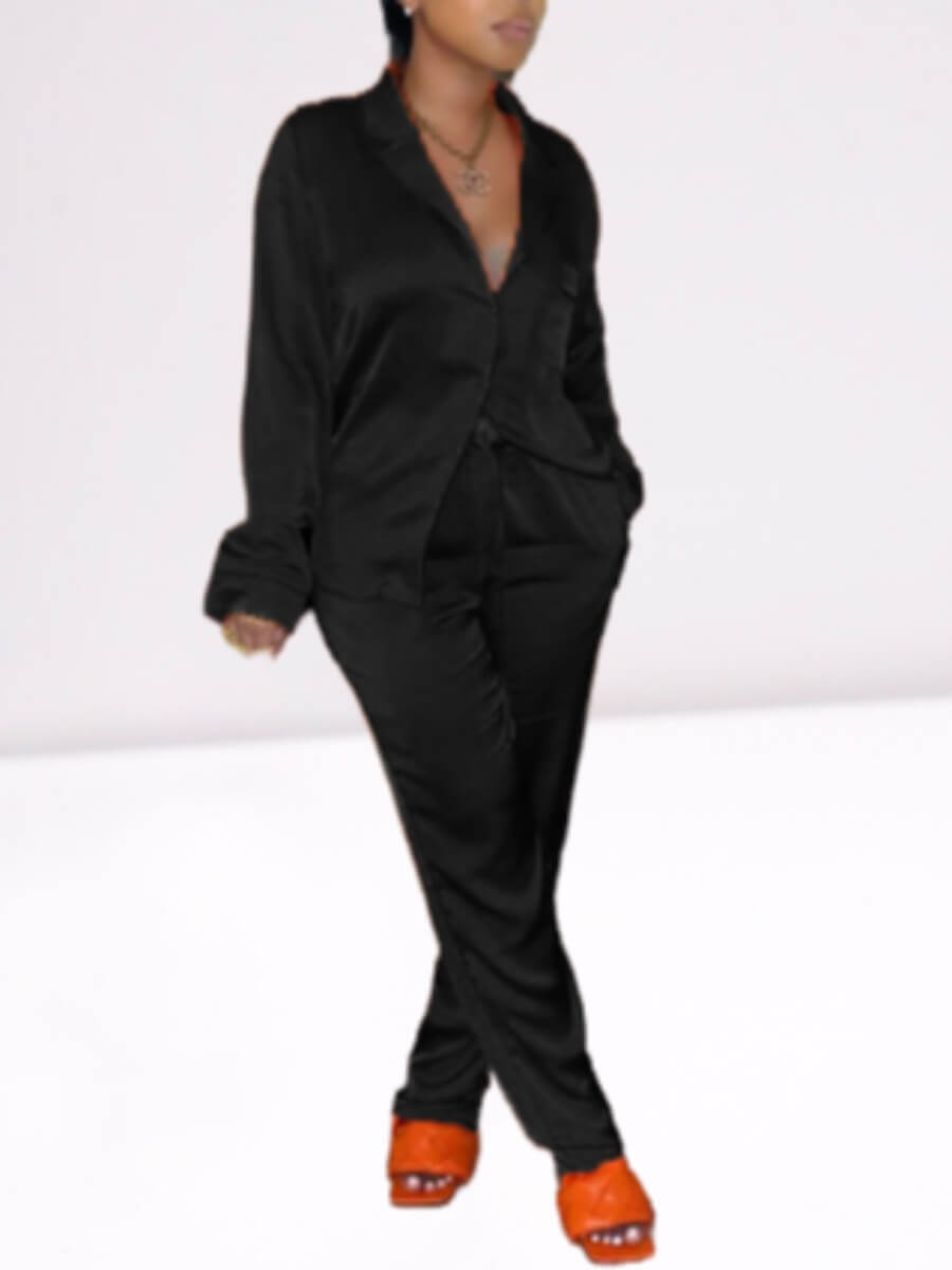 

Lovely V Neck Long Sleeve Black Sleepwear