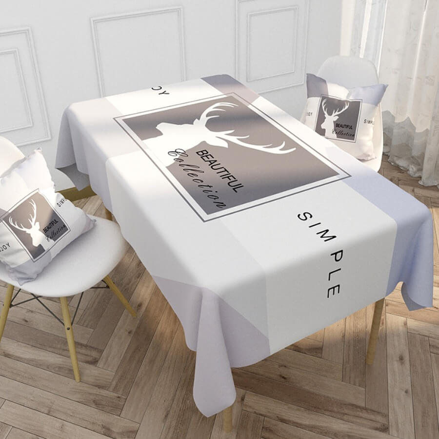 

Lovely Letter Print Patchwork Grey Table Linens