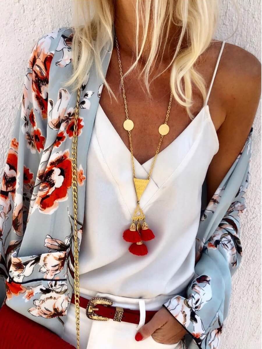 

Lovely Casual V Neck White Camisole