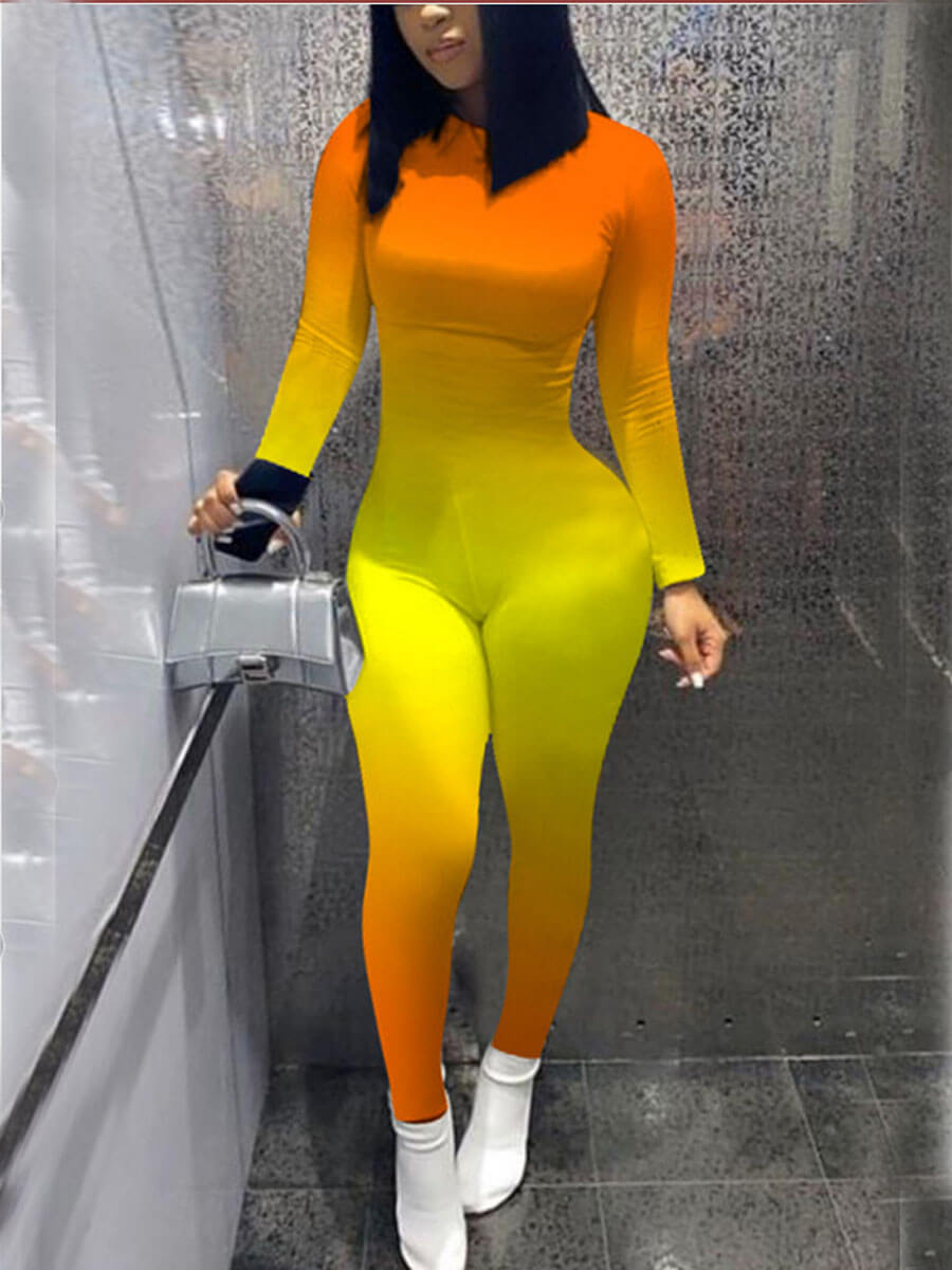 

Lovely Sexy Gradual Skinny Orange One-piece Jumpsuit