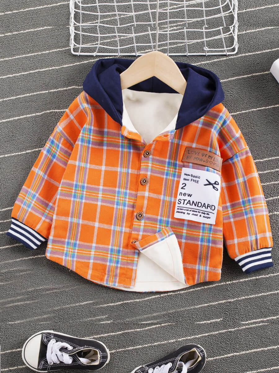 

Lovely Casual Plaid Print Patchwork Orange Shirt
