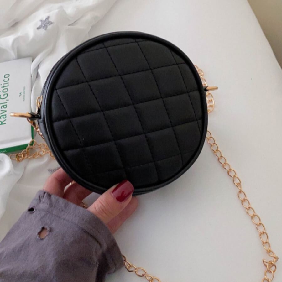 

Lovely Retro Chain Strap Black Messenger Bag
