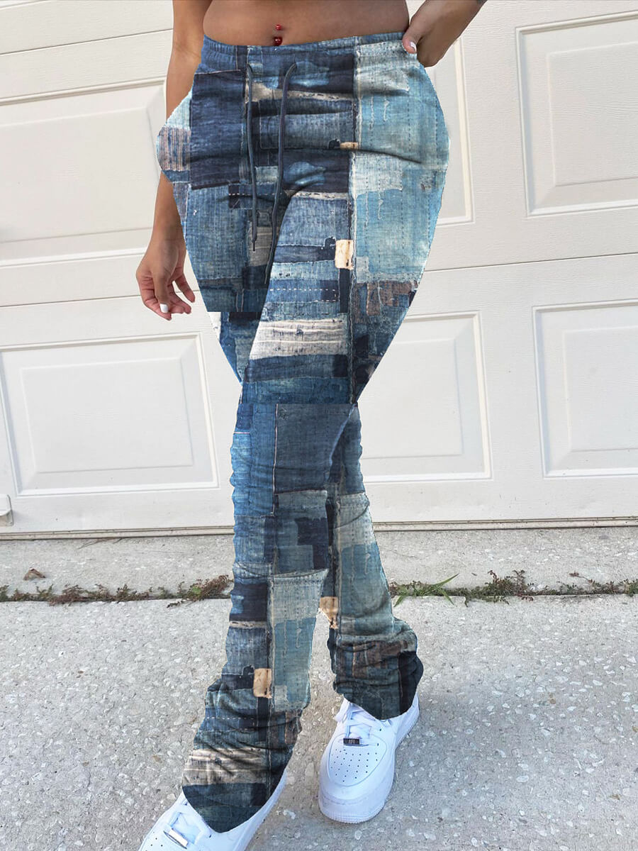 

LW Street Patchwork Dark Blue Pants