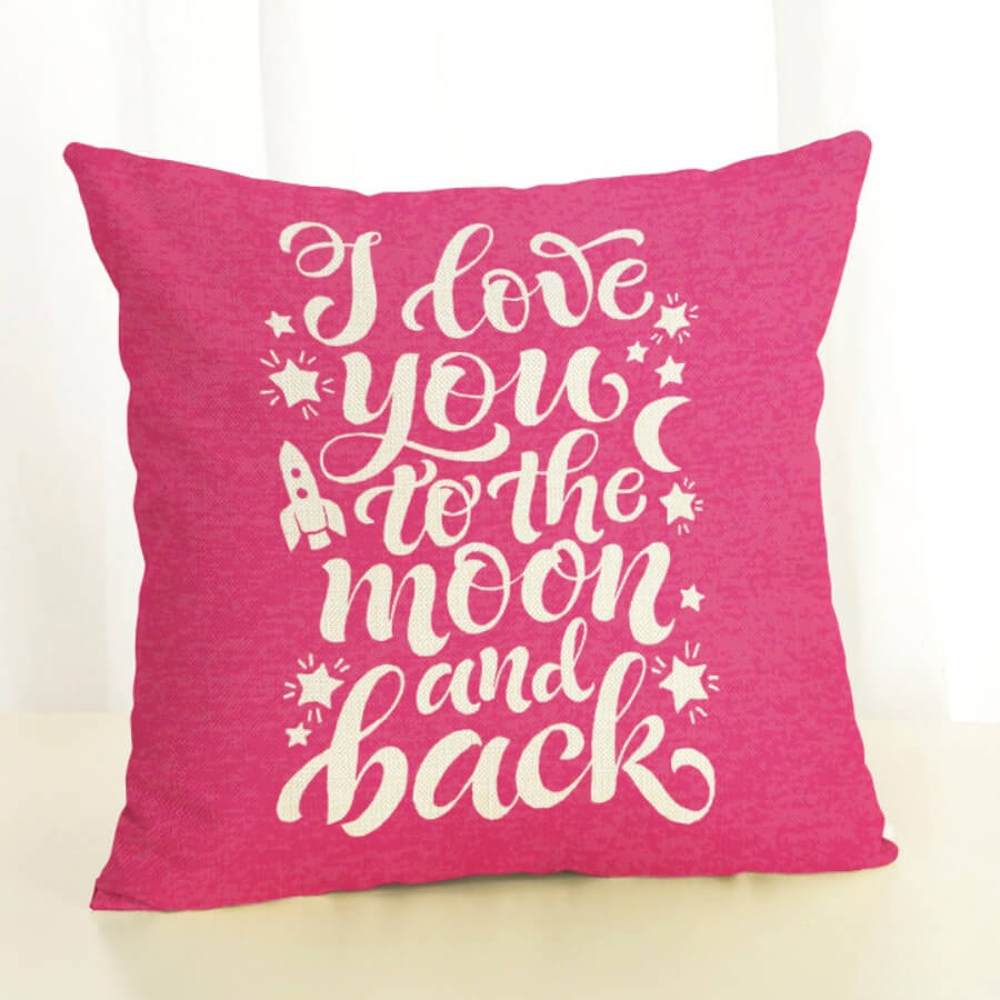 

Lovely Letter Print Rose Red Decorative Pillow Case