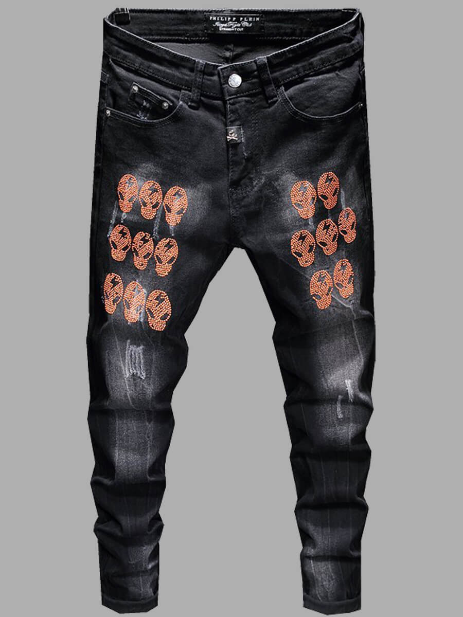 

Lovely Casual Print Black Men Jeans