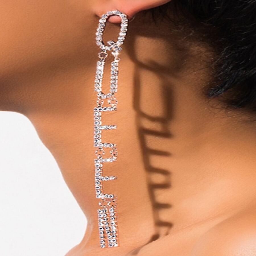 

Lovely Trendy Letter Silver Earring