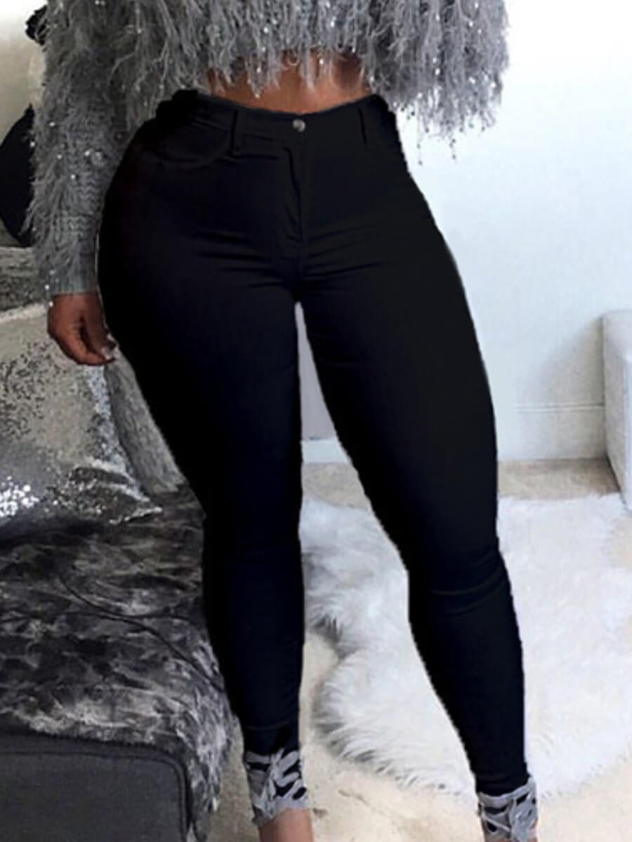 

Lovely Casual Basic Skinny Black Plus Size Jeans