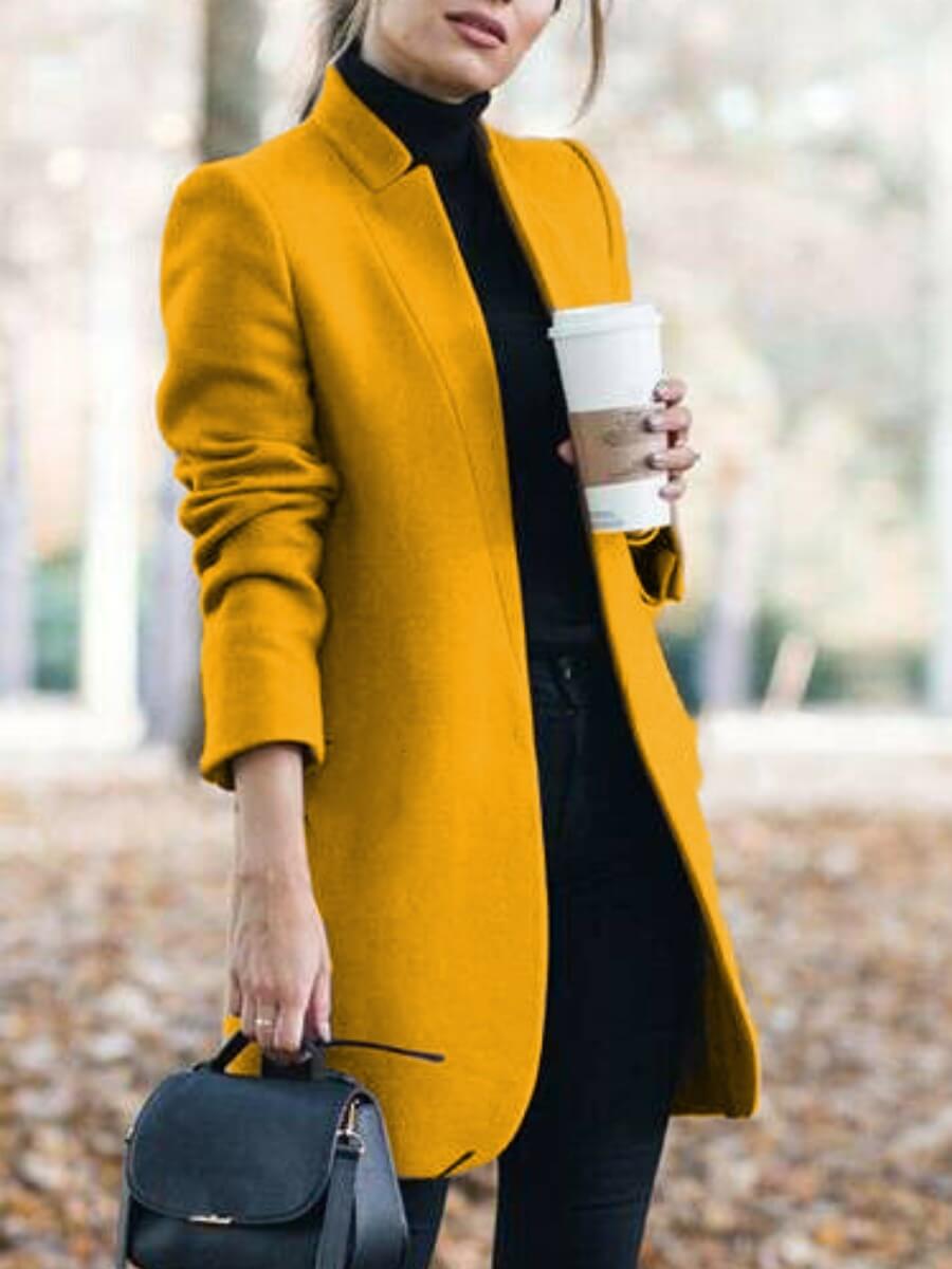 

Lovely Work Basic Yellow Coat