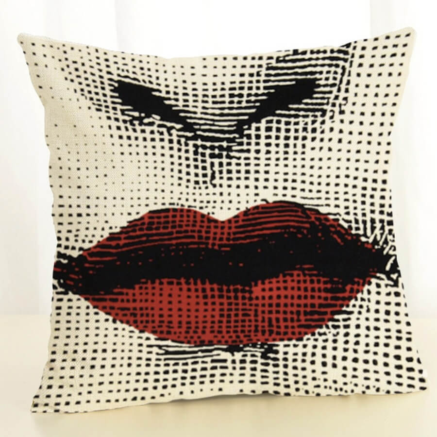 

Lovely Trendy Print Red Decorative Pillow Case
