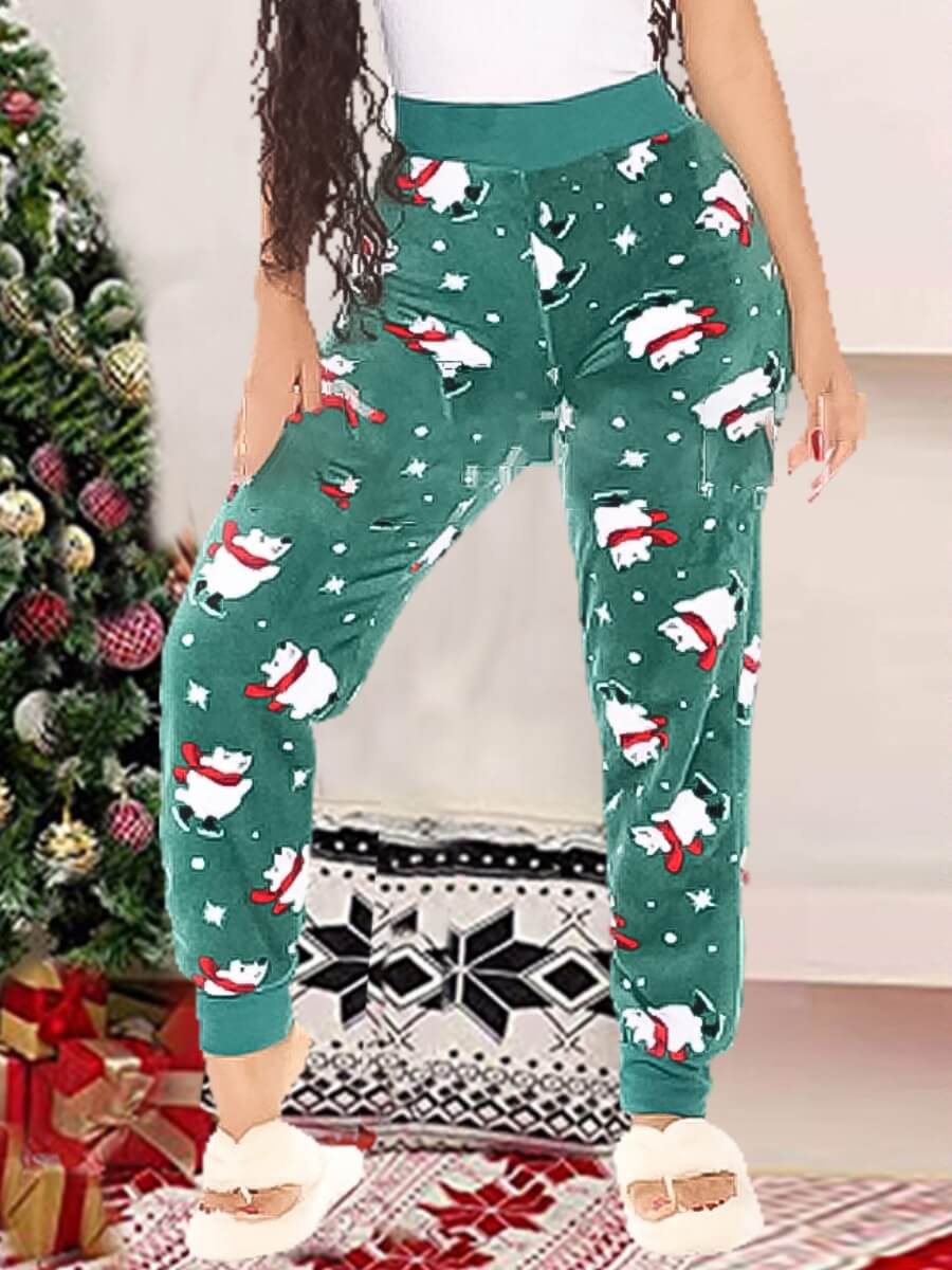 

Lovely Trendy Print Green Sleepwear
