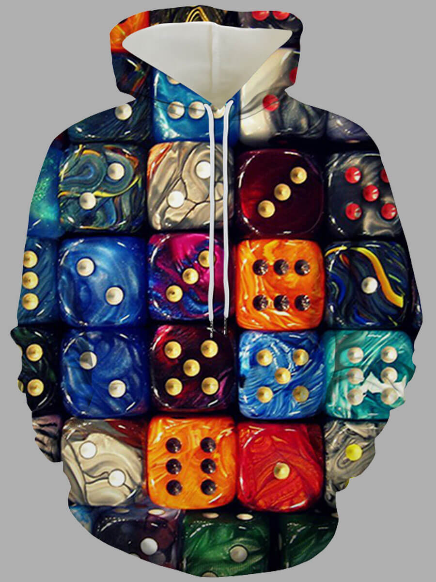 

Lovely Men Street Hooded Collar Print Multicolor Hoodie, Multi