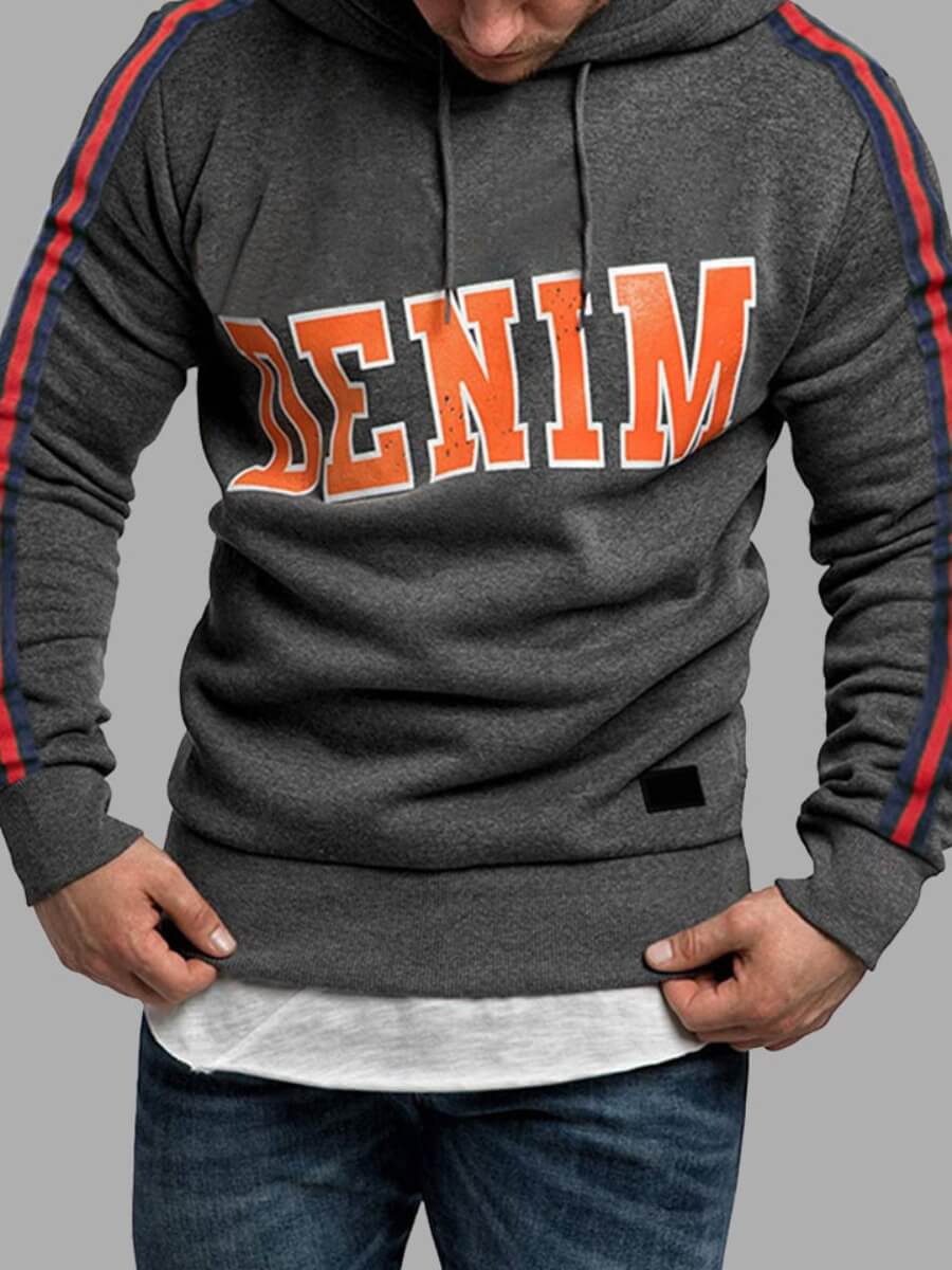 

Lovely Casual Hooded Collar Letter Print Dark Grey Hoodie