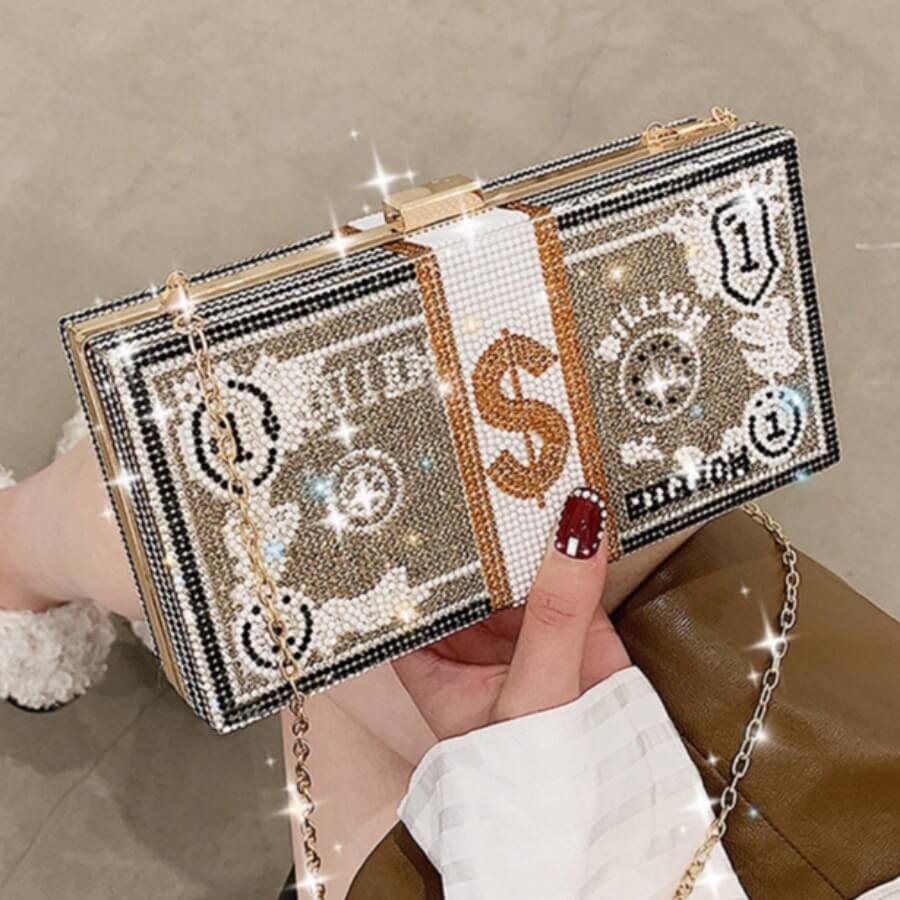 

Lovely Stylish Chain Strap Rose Gold Crossbody Bag