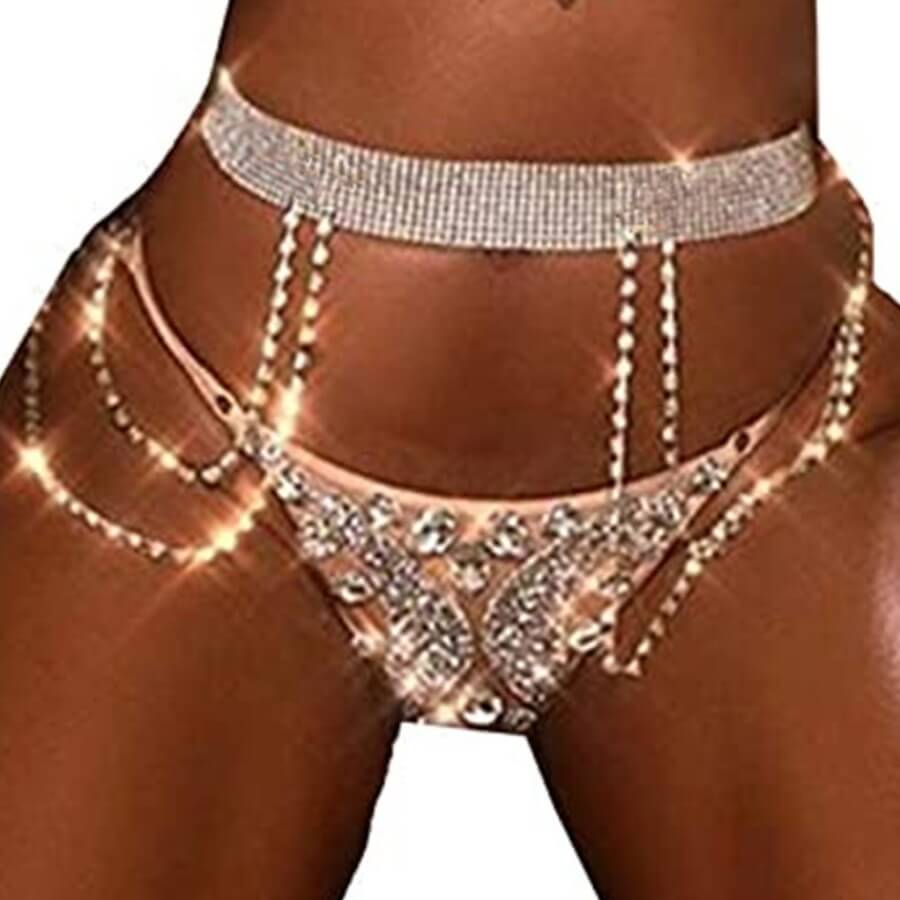 

Lovely Sexy Sequined Gold Body Chain